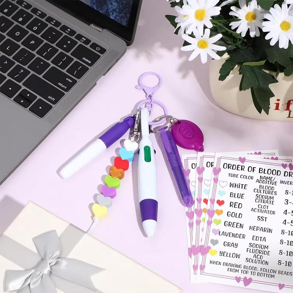 Popular Nurse Pen Set with Retractable Scroll and Badge Clip - Ideal Nurse's Day Gift with Light