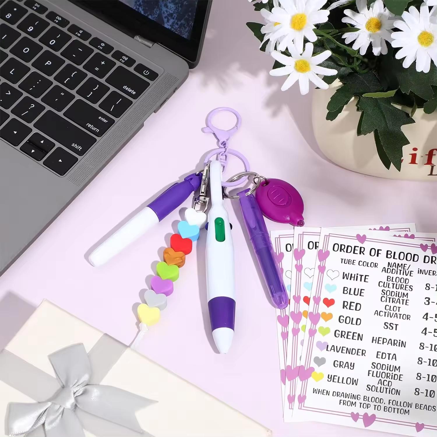 

Популярний набір ручок для медсестер з висувним скролером та кліпсою для бейджа - Ідеальний подарунок на День медсестри зі світлом pen set фіолетовий