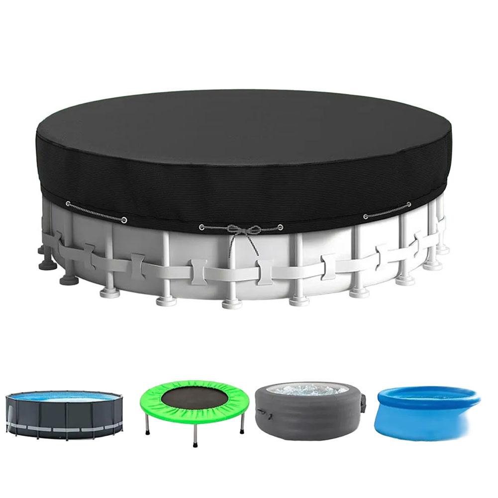 Easy Setup Pool Cover Solution Easy Installation 14FT Above Ground Pools 14FT Diameter Debris Protection Dustproof Protection