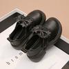 Girls shoes super soft small leather shoes spring and autumn new elastic socks bow princess shoes versatile British style children's shoes