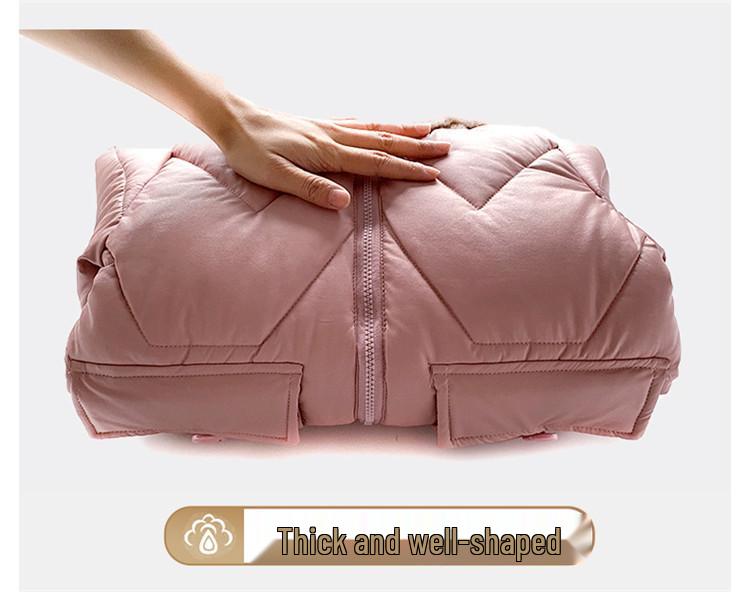 Winterlicher Mädchen-Baumwollmantel mit Kapuze im koreanischen Stil mit Fleecefutter - Mittellange und warme Jacke