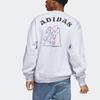 Adidas Bloom Crew Sweatshirt With Floral Print Logo Unisex Tops Light-Hemp-Gray IC7769