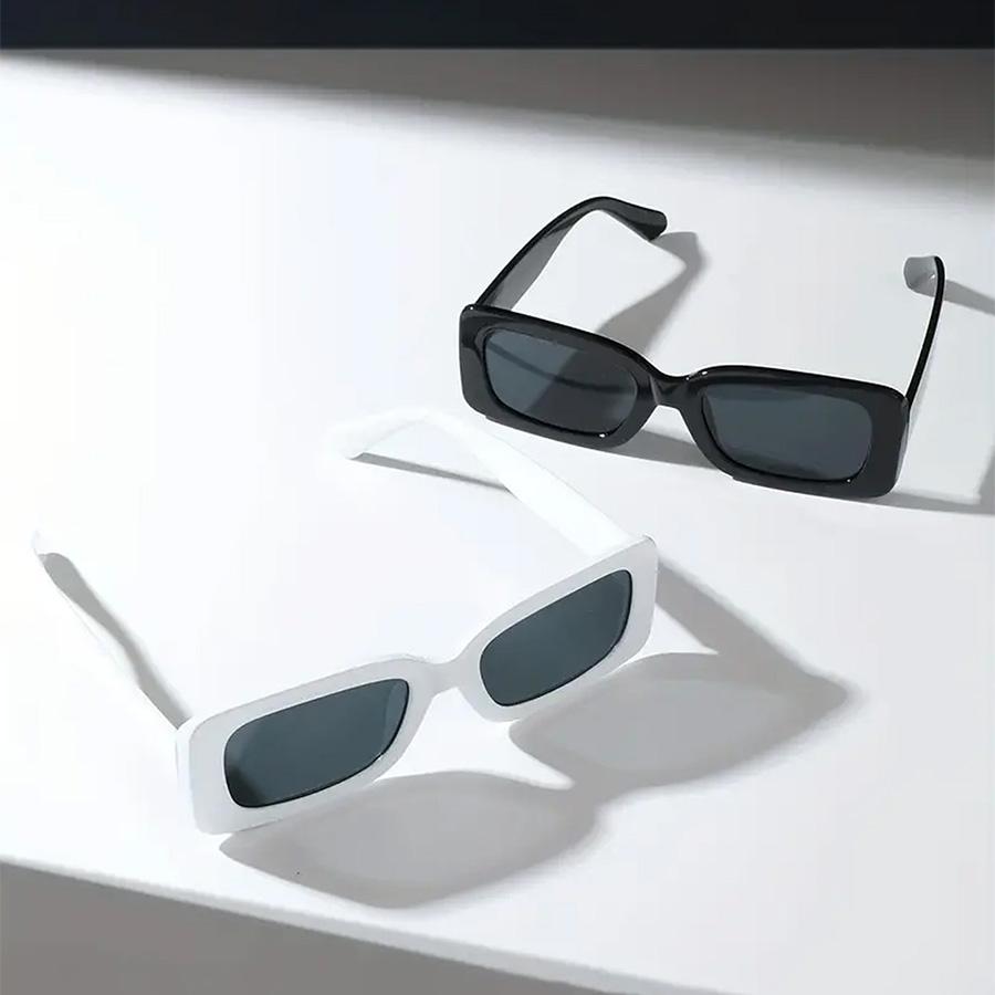 2 Pairs Unisex Trendy Square Sunglasses Fashion Decorative Glasses For Daily Wear