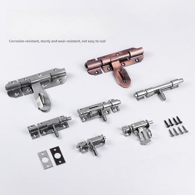 1SET 304 Stainless Steel Surface Latch Thickened Door Bolt Anti-theft Left and Right Door Buckle, Bathroom Wooden Door Latch Household Hardware