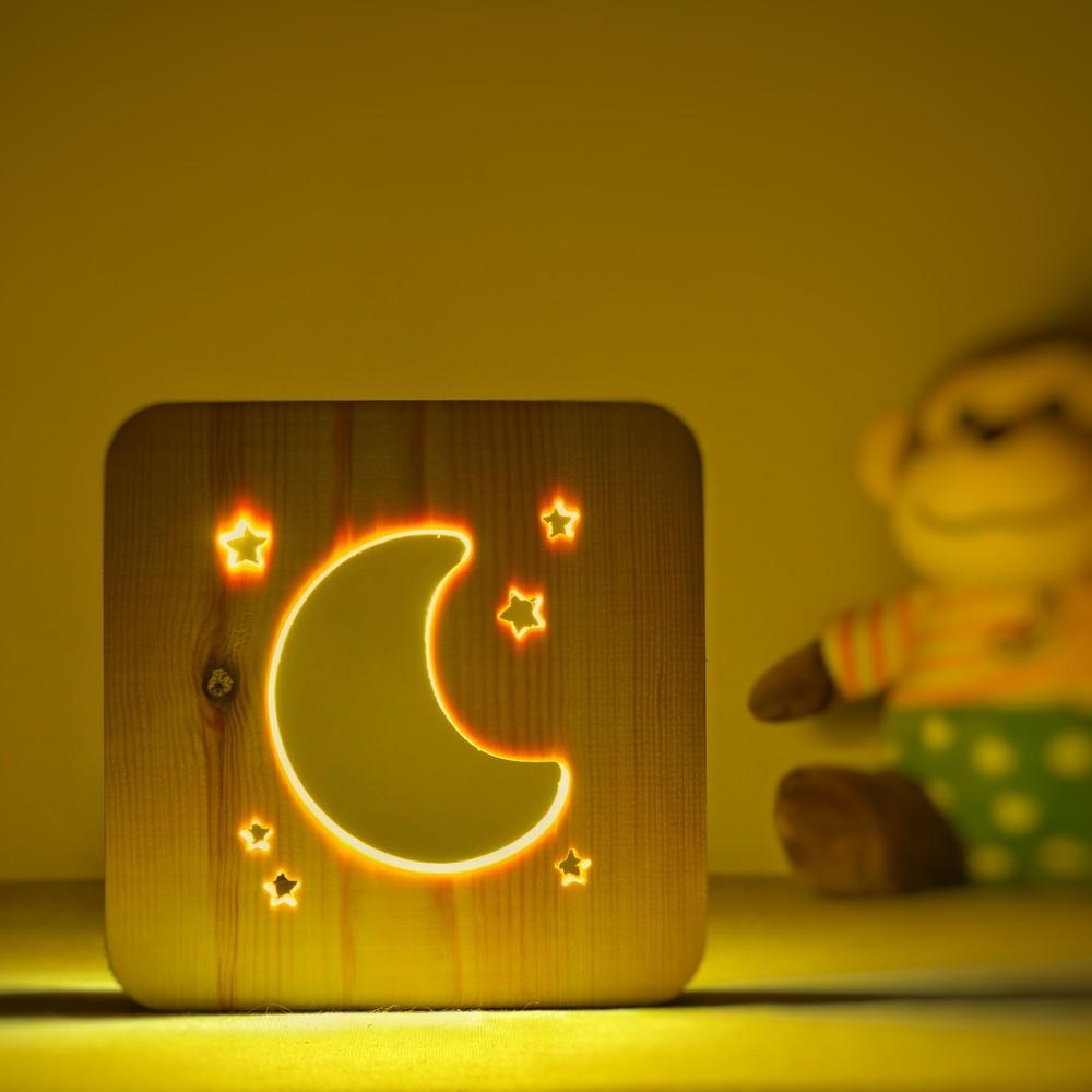 

Starmood 3D 3D Деревянный детский стол со светодиодной подсветкой «Луна-Звезда» Ночь