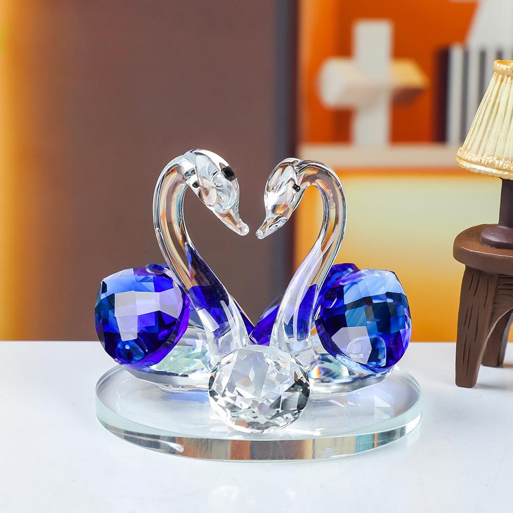 Elegant Crystal Swan Car Perfume Ornament - High-End Interior Accessory