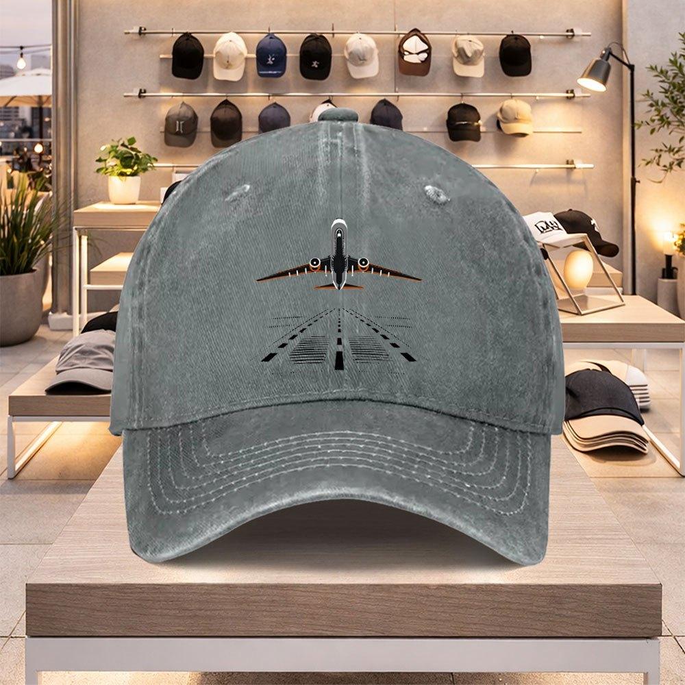 Unisex Adjustable Aviation Baseball Cap with Airplane Runway  Takeoff Design  Lightweight Summer Hat for Unisex Women