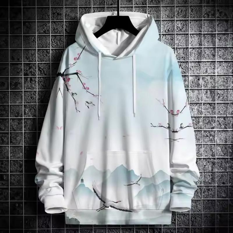 Men's Trendy 3D Printed Hoodie with Star & Number 10 Design - Casual Fashion Pullover, Machine Washable