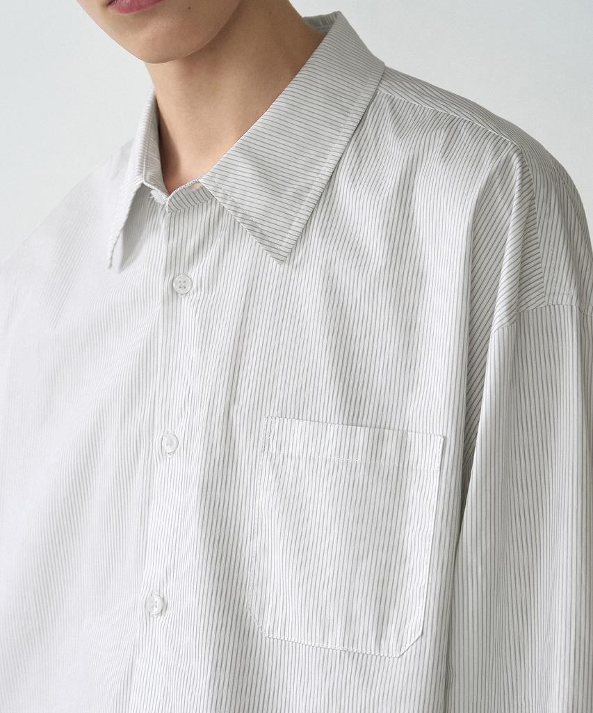 DRAW FIT Tidy Minimalist Striped Shirt [White]