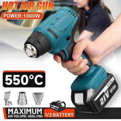 1000W Cordless Heat Guns Electric Hot Air Guns Power Tool Dryer for Soldering Shrink Wrapping Tools for 18V Battery