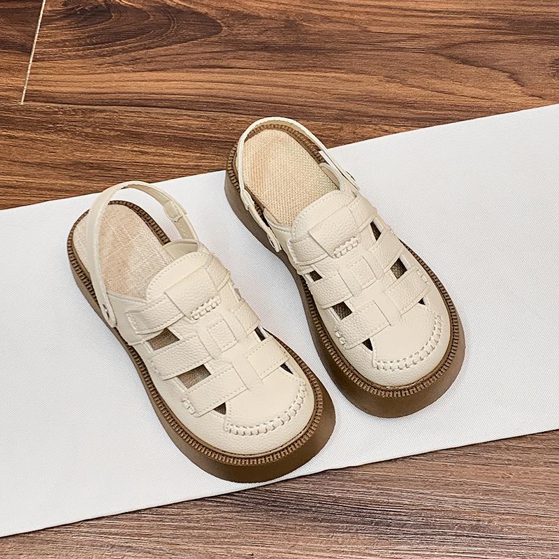 

Two wear hollowed-out bag head sandals women s 2025 spring and summer new hole shoes Mori Roman shoes thick-soled half-slippers outer wear 35