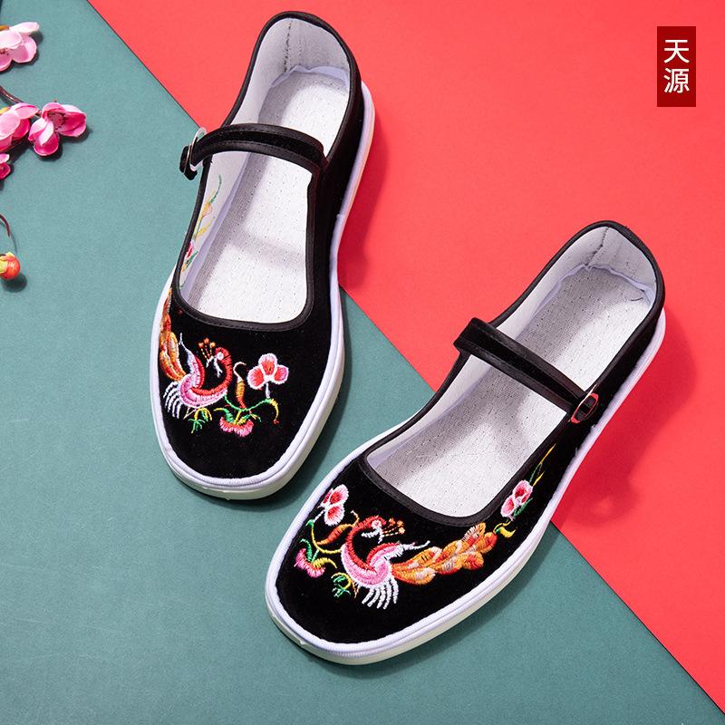 Online beef tendon sole old Beijing cloth shoes women's handmade cloth shoes lasagna cloth shoes casual shoes women's embroidered shoes mother shoes