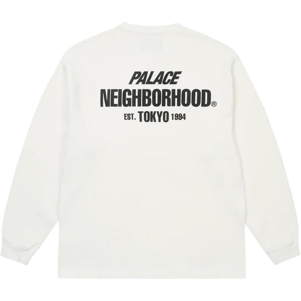 Palace X Neighborhood Collaboration FW25 Letter Tag Logo Waffle Long Sleeve T-Shirt Unisex T-Shirts P29CS050