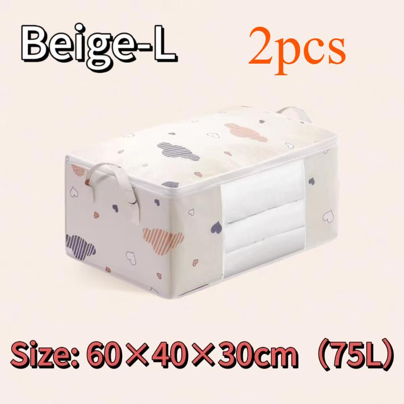 Large Capacity Non-Woven Fabric Moving Storage Bag with Handles Cloud Cotton Quilt Organizer Horizontal Style for Home Use