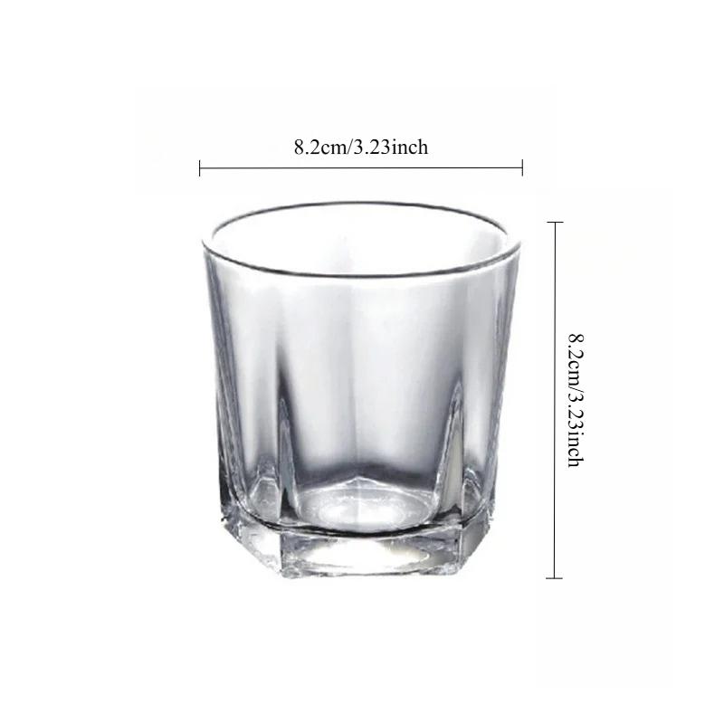 270ml/300ml/370ml Thickened Glass Cup Cocktail Glass Foreign Wine Cup Classic Whiskey Glasses Household Transparent Beverage Mug 1pcs