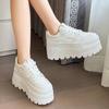 Women 8 CM Platform Sneakers Casual Outdoor Simple Design Skateboard Comfortable Lace Up Sneakers Running Sports Shoes Female 40