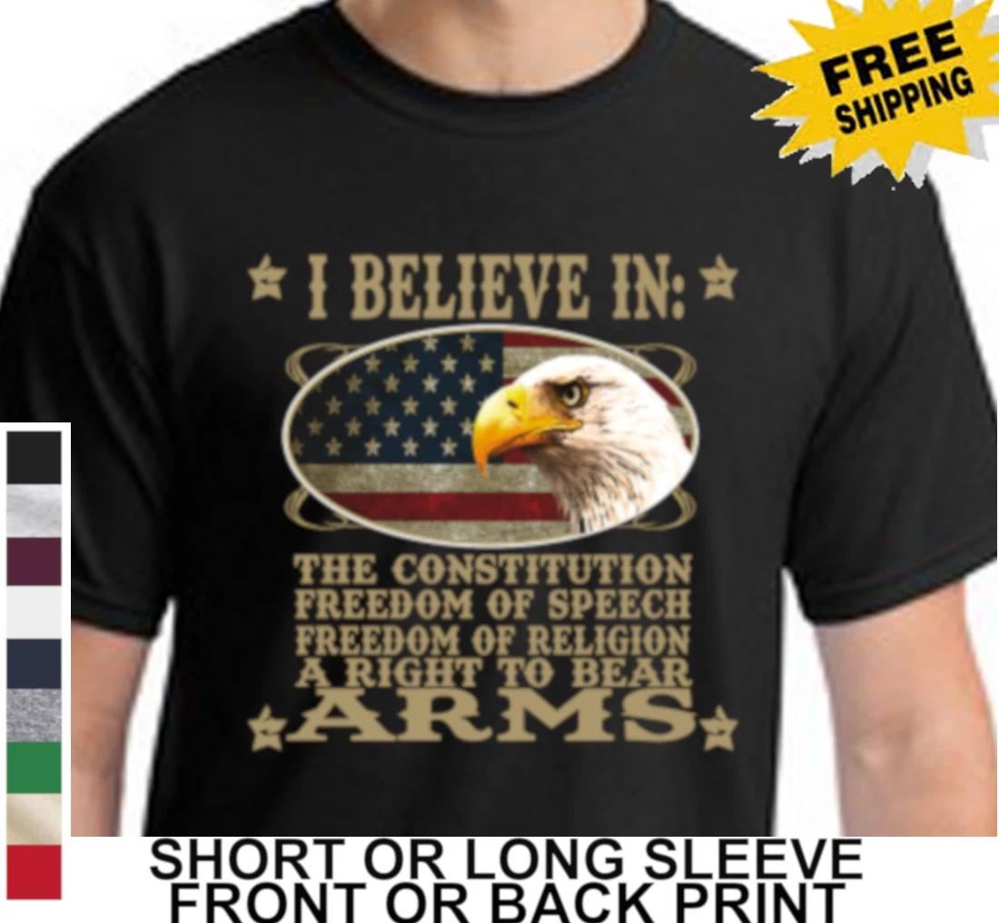 Patriotic I Believe In American Freedoms Right To Bear Arms Mens T Shirt L