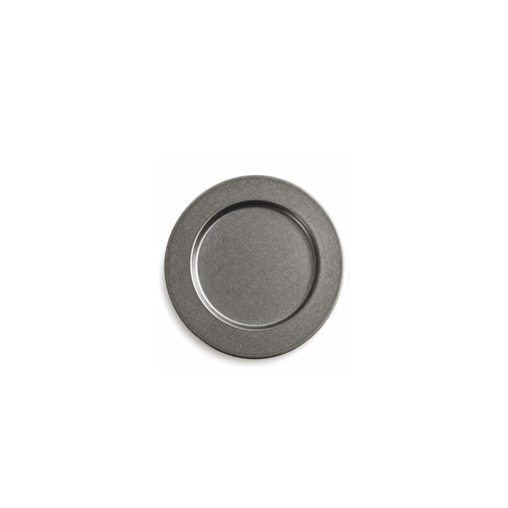 Stainless Steel Dinner Plate Round Dinner Plate Vintage Gold Stainless Steel Serving Plate Raised Rim Reusable Charger Plate