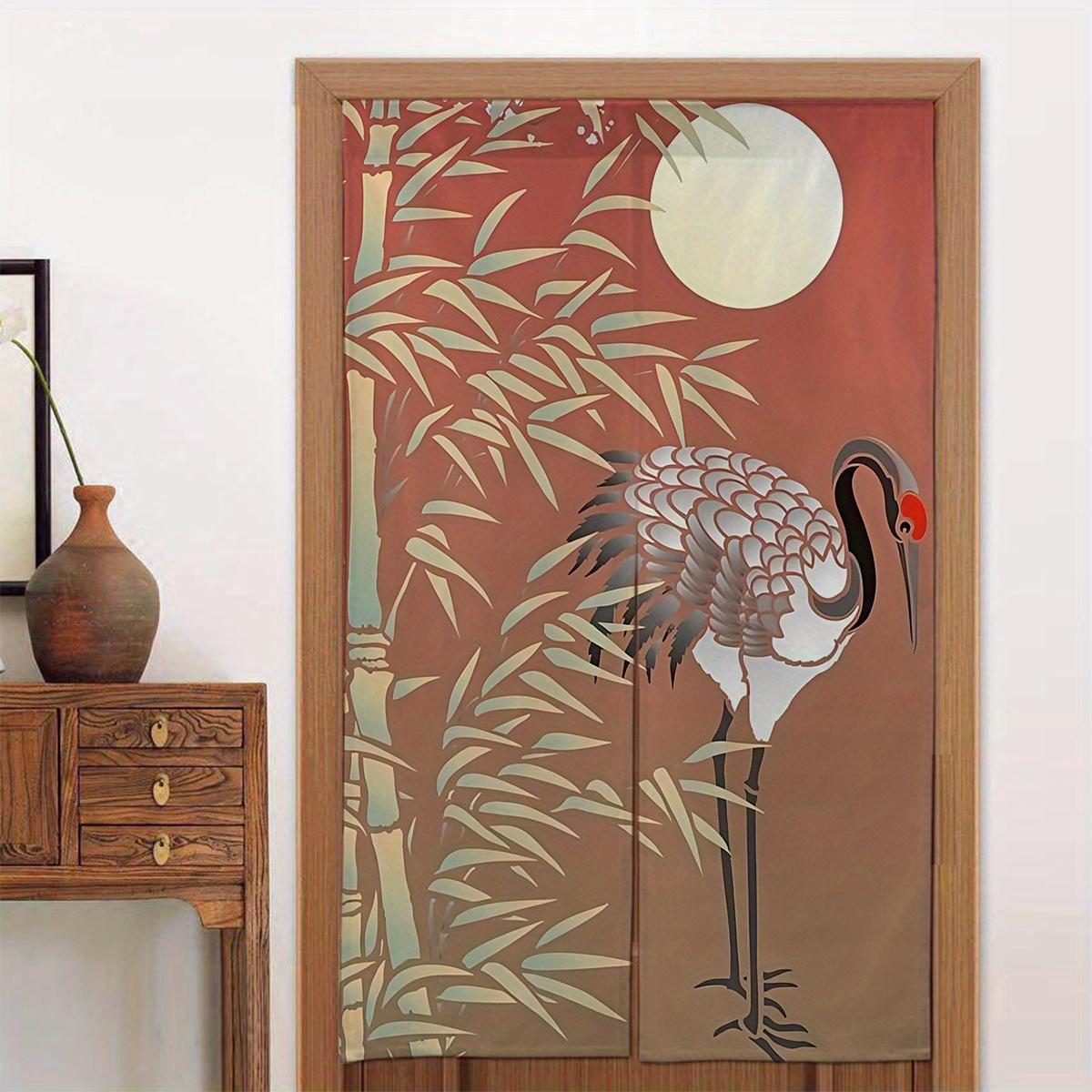 

1 шт. Дверная штора в японском стиле с элегантным дизайном бамбука, простая установка на штангу, размер 34x56 дюймов – Идеально для комнаты/E 65x100cm26x39in