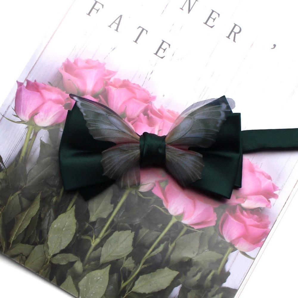 Adjustable Men Necktie Solid Color Bridegroom Groomsman Cravat Fashion Butterfly Bow Tie  Shirt