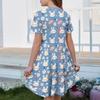 Girl Summer Dress Color & Print Short Sleeve Dress With Pocket Casual Dress Shorts Sleeve Party Dress Easter Day