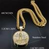 Stainless Steel Virgin Mary Men's Necklace Medal Gold Color Our Lady of Guadalupe Necklaces Jewelry virgen de guadalupe NZZ449