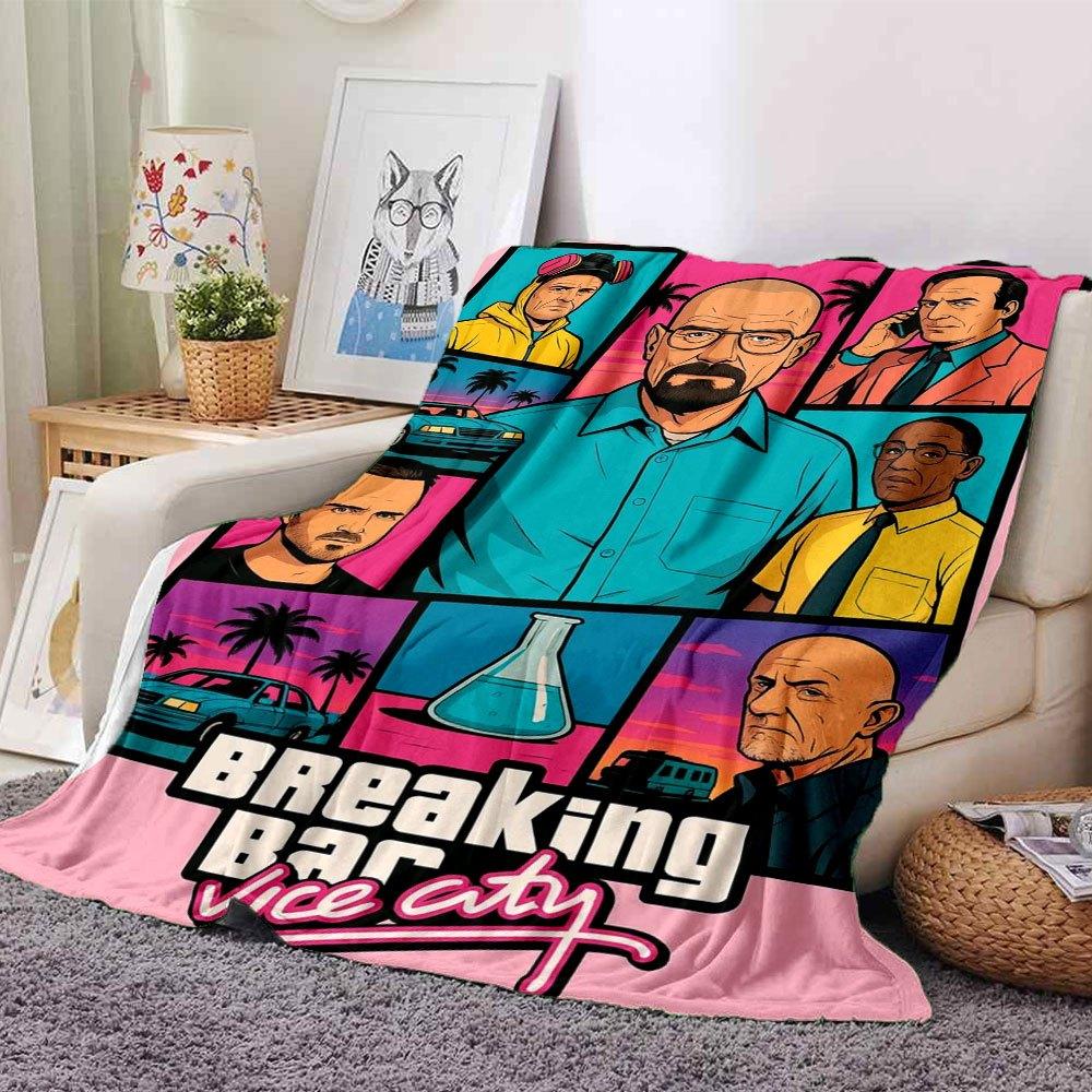 1 pezzo Coperta Morbida in Flanella Grand Theft Auto con Stampa di Designer Una coperta accogliente per tutte le stagioni, perfetta per il divano, il letto, l'ufficio
