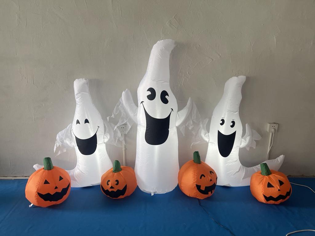 3M Halloween Inflatable Ghost with Pumpkin Outdoor LED Light Decor for Lawn Party