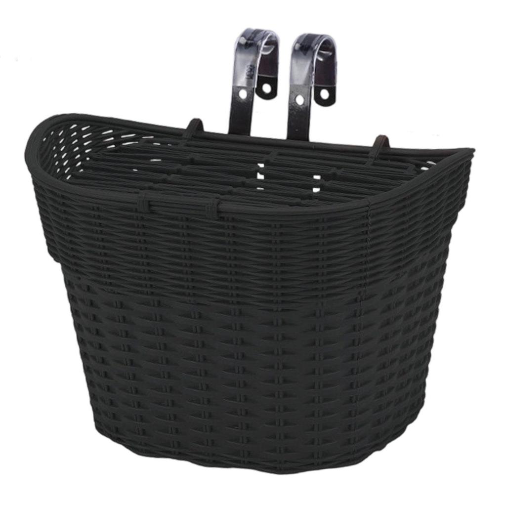 Kids Bike Basket Front Decoration Portable Handwoven Practical Children Bicycle Front Basket for Girls Boys Riding Street Parks