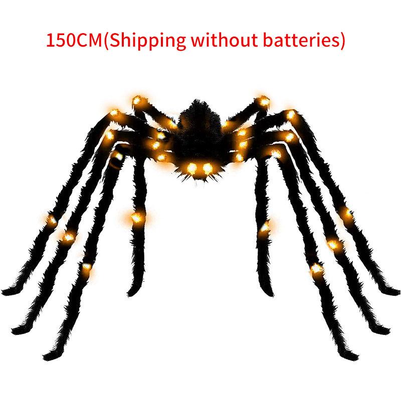 Halloween Big Plush Spider Horror Halloween Decoration Party Prop Outdoor Giant Spider Decor 30-200cm Chamber Prank Black Spider