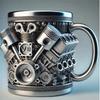 Automotive Engine Insulated Coffee Mug Stainless Steel Inner Cup Heat Resistant Water Container for Car Enthusiasts