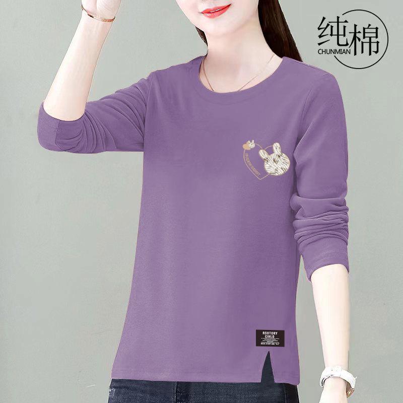 

2025 Spring & Autumn Women s Korean Style Plus Size Long-Sleeve Loose Top for Middle-Aged Mothers L