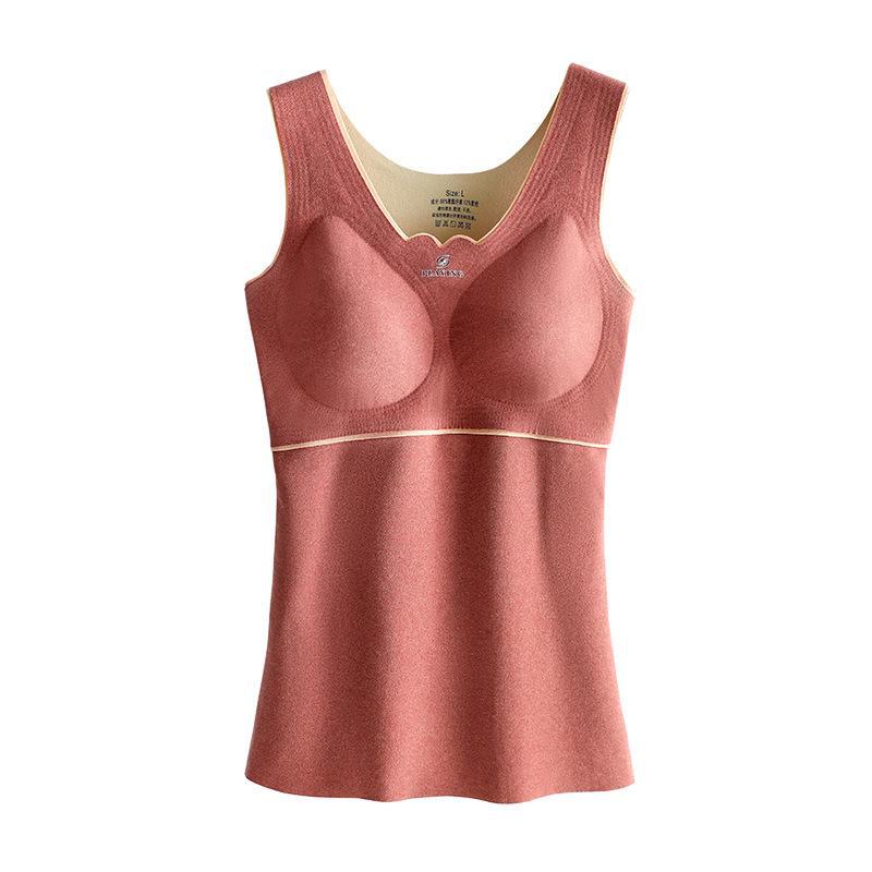 Women's Seamless Slim-Fit Velvet Warm Vest for Autumn and Winter