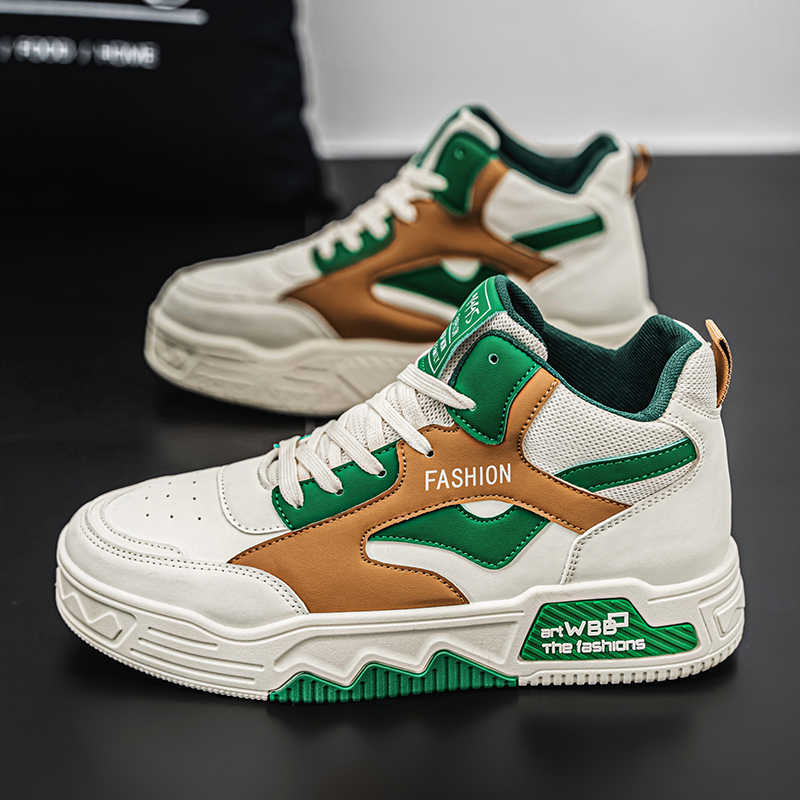 Fashion Demi-season Plateforme Shoes For Home Orange Boots Mens Shoes High Top Sneakers Sports Wholesale Minimalist Boty New