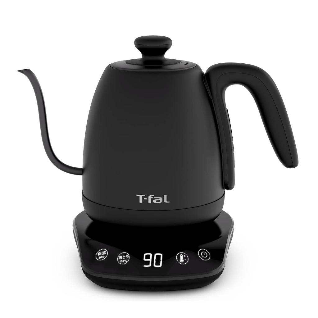Tefal Tefal Electric Kettle Drip Coffee Temperature Adjustment Heat Retention Black KO9238JPA (T-fal) [Online Only] 1.0L "Cafe Control"