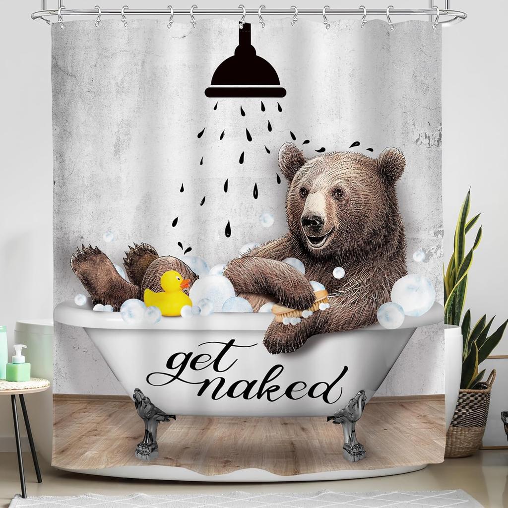 Perdea de duș câini amuzanți fermă vintage drăguț hilar pui de teckel animale de companie set baie baie săpun modern bule