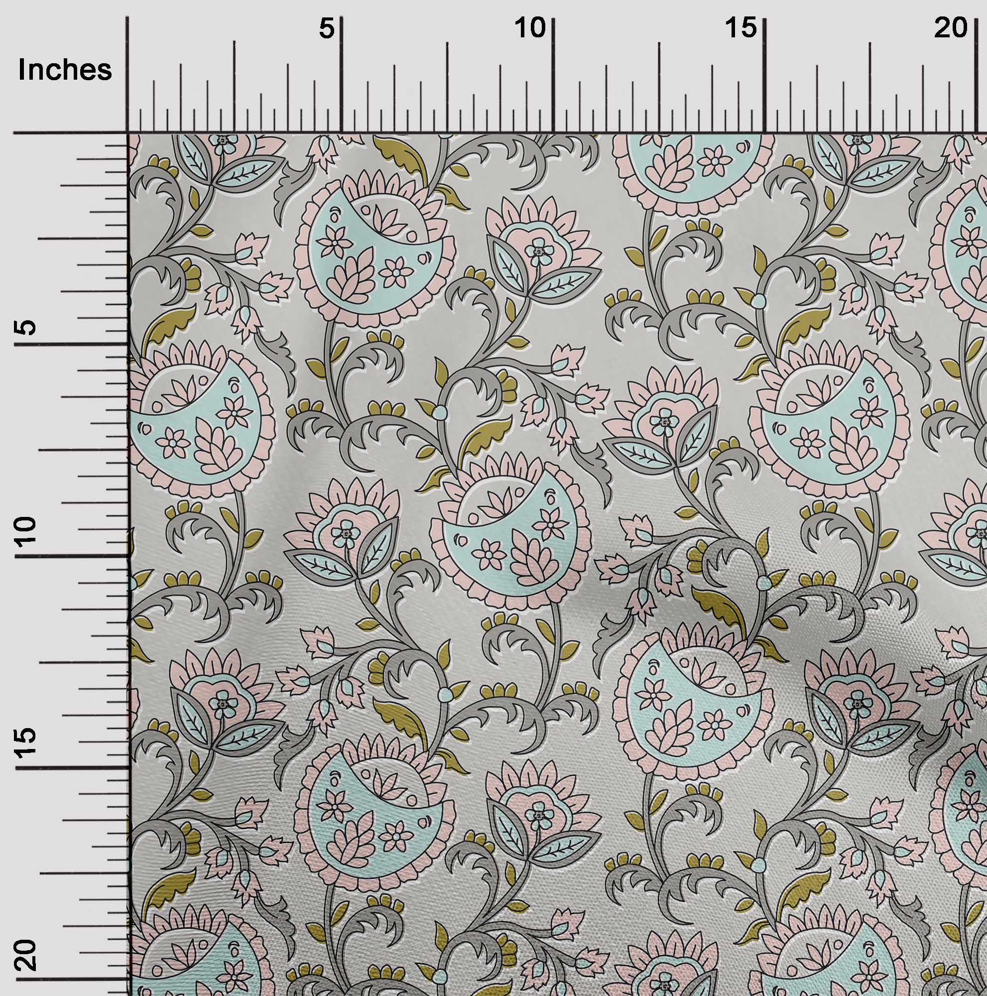 

oneOone Cotton Flex Green Fabric Leaves & Flower Floral Sewing Craft Projects Fabric Prints By Yard 40 Inch 42 Inch Wide - Viscose Chiffon світло-коричневого кольору