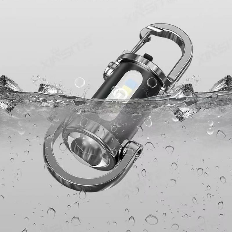 LED Keychain Light Long-lasting Camping Mini Flashlight Waterproof Outdoor USB Signal Warning Pocket Lamp For Survival Fishing