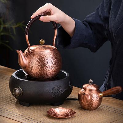 Red Copper Teapot Chinese Tea Ceremony Handmade Teapot Pure Tea Kung Fu Tea Set Retro Keep In Good Health Tea Kettle Teaware