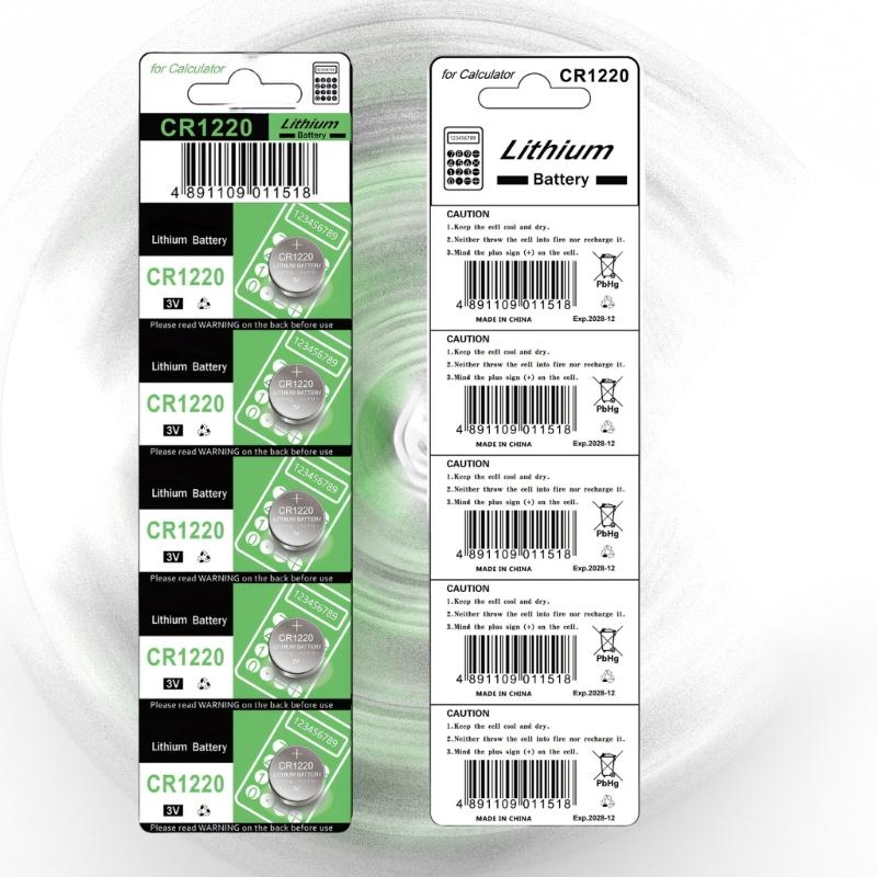 5/10Pcs CR1220 3V Lithiums Button Cell Batteries for Watches Calculators Remote Controls Small Gadgets