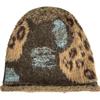 Spring and Autumn Warm Retro Pulled Leopard Print Versatile Big Head Circumference Pile Hat Woman