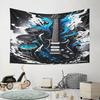 "Electric Guitar and Drums Splash Art" Pattern Wall Hanging Tapestry Decorative Tapestry Home Decor for Bedroom and Living Room