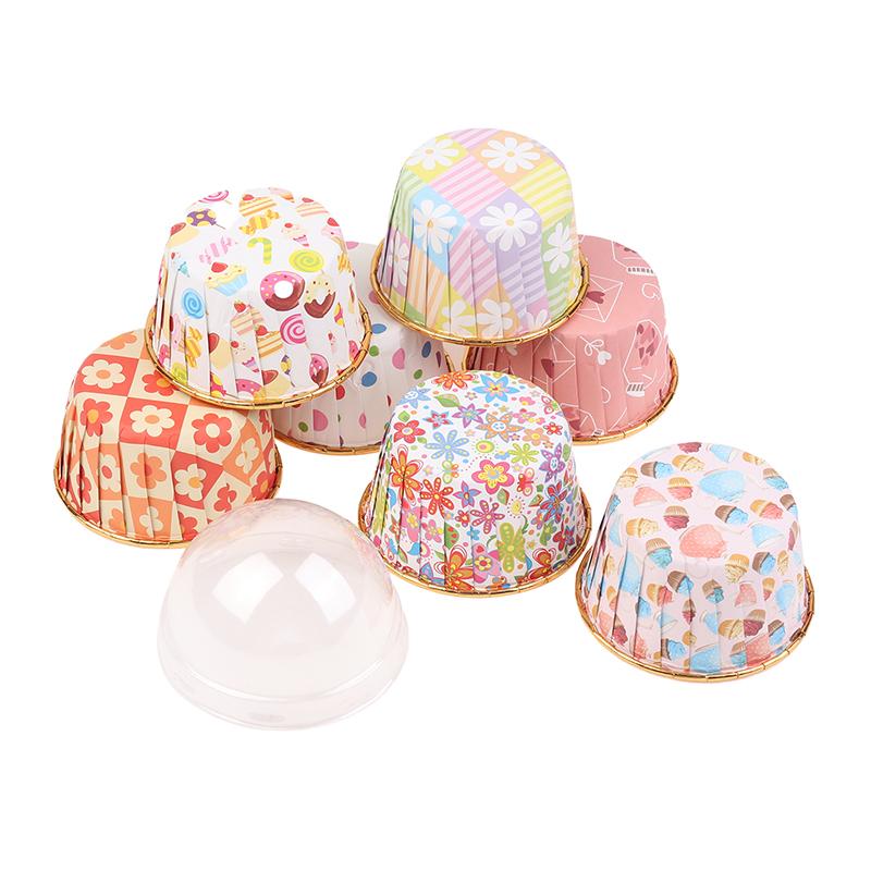 50Pcs/Set Disposable Cupcake Cups Or Lids Disposable Muffin Cups Heat Resistant Glossy Cupcake Liners Diy Baking Supplies