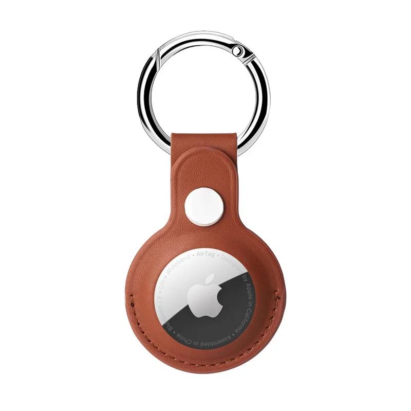 Leather Keychain for Apple Airtags Case protector Cover Bumper Shell Tracker Anti-scratch Air Tag Key Ring Holder Accessories