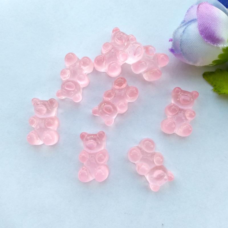 20pcs Mix Colors Resin Bear Sweet Candy Flatback Cabochon  Miniature pattern applique ornament craft DIY scrapbook