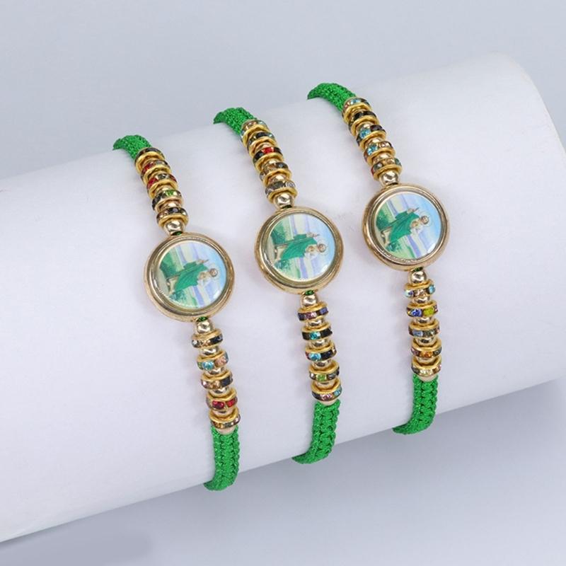 Colorful String Bracelets Religious Jewelry with Symbols Judes Charm Handchain Handmade Knots Rope Bracelets for Womens Man