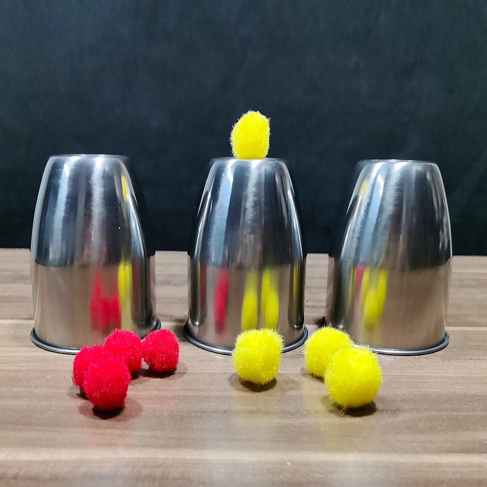 

Stainless Steel Three Immortals Magic Cup - Shrinking Ball Illusion for Talent Shows