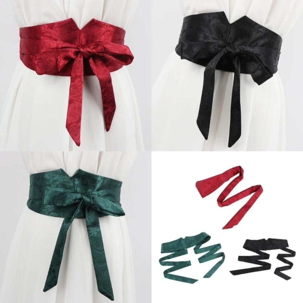 Printed Tie Belt Chinese Clothing Women Waistband Decorative Straps  For Wrap Dress Halter Dress