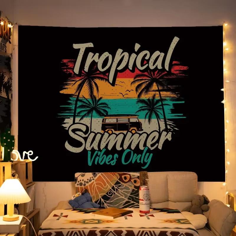 Summer Vintage Tropical Tapestry Bohemian Wall Decor Tapestry Dormitory Bedroom Backdrop Strong Room Decoration 100X70CM