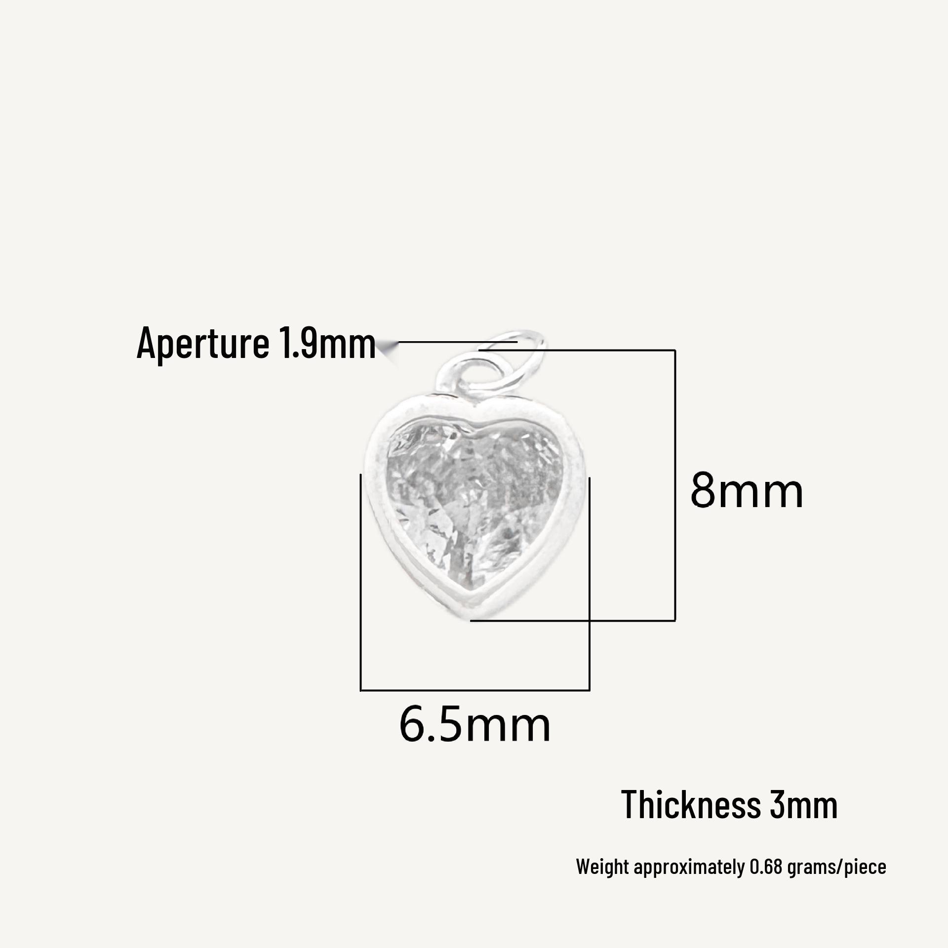 Heart-Shaped S925 Sterling Silver Bezel Pendant DIY Braided Rope Necklace Accessory S925 Silver
